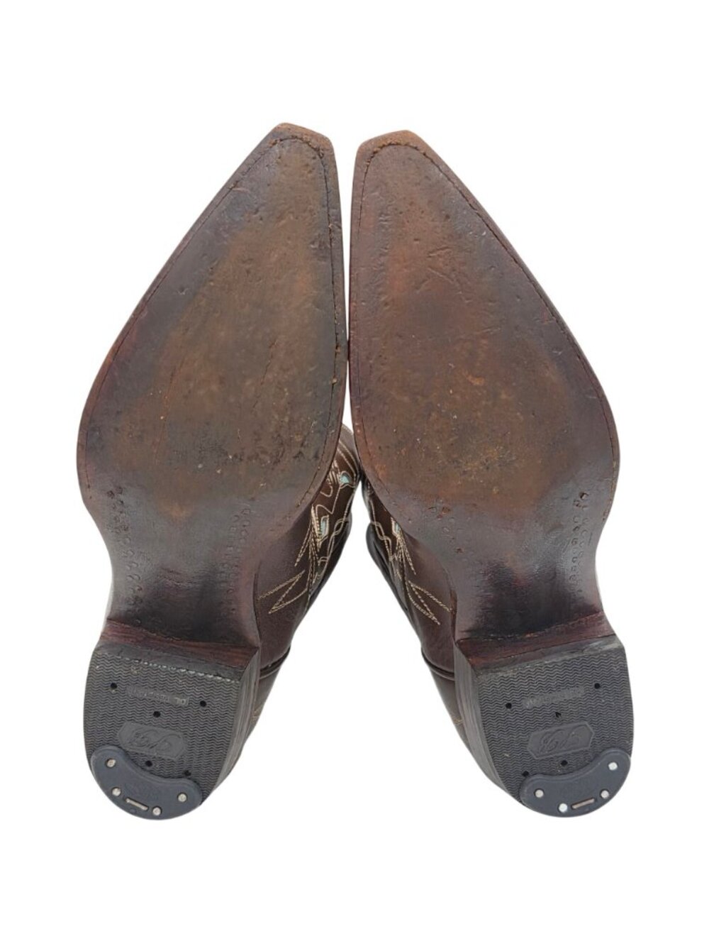 Rocketbuster Boots Women 7.5 Brown Blue Short Leather Cowgirl Western TexasUSA - Picture 4 of 16